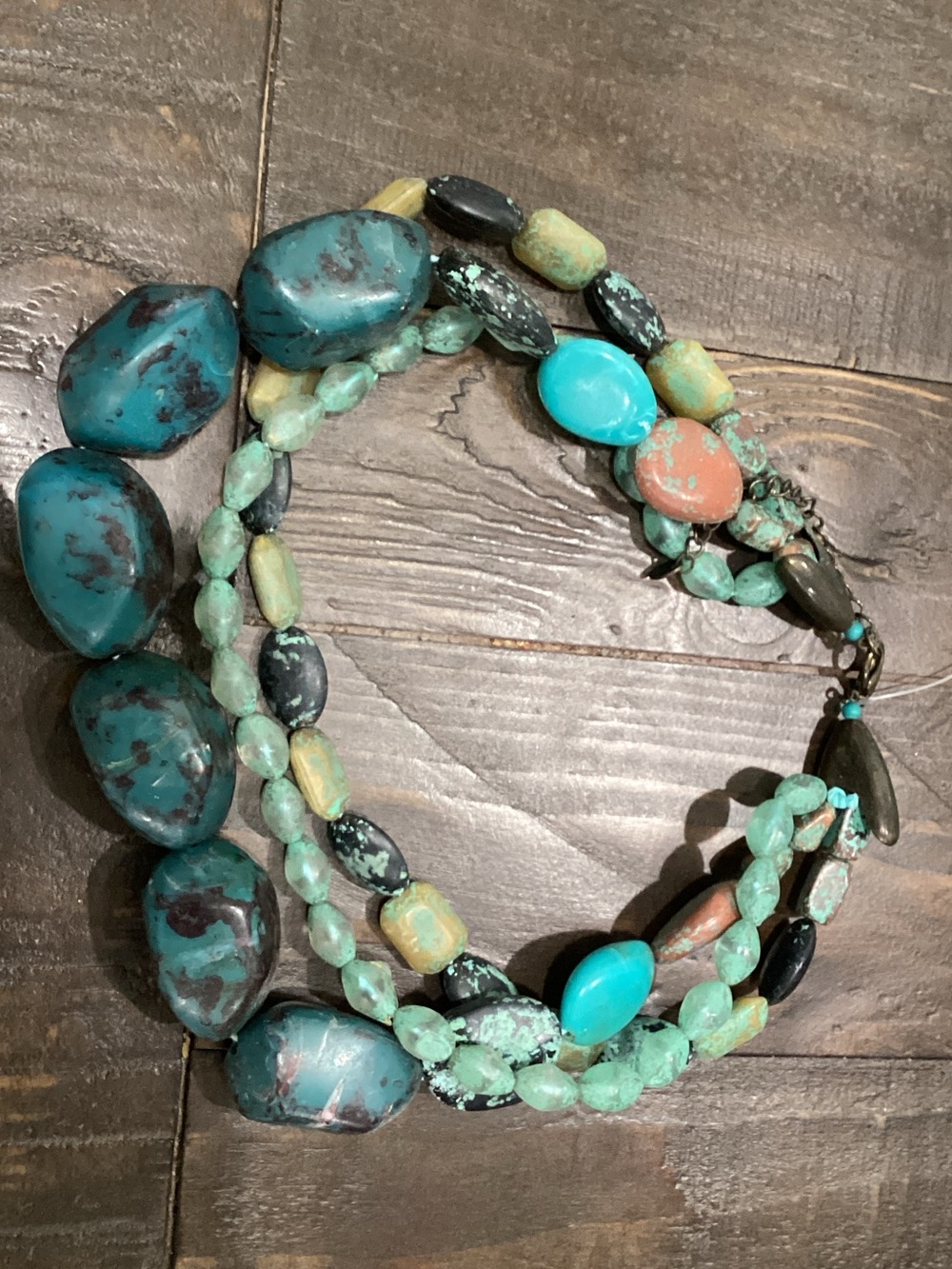 Turquoise‎ Multi-Strand Beaded Necklace - Aqua Green